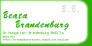 beata brandenburg business card